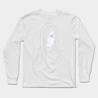 Pretty girl - portrait sketch drawing Long Sleeve T-Shirt